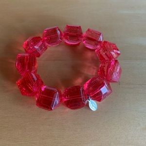 Tarina Tarantino Hot Pink Lucite Stretchy Bracelet